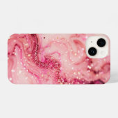 Rosa Glitzer wirbeln iPhone Hülle (Rückseite (Horizontal))