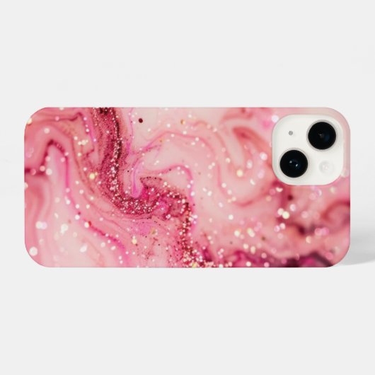 Rosa Glitzer wirbeln iPhone Hülle (Rückseite (Horizontal))