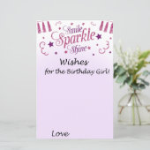 Rosa Glitzer wünscht sich zum Geburtstag (Stehend Vorderseite)