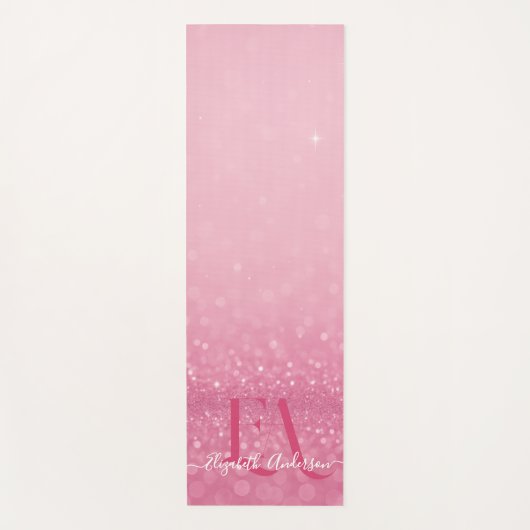 Rosa Glitzer Yoga Mat mit benutzerdefinierten Init Yogamatte (Vorderseite)