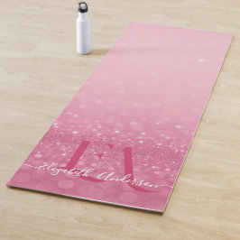 Rosa Glitzer Yoga Mat mit benutzerdefinierten Init Yogamatte