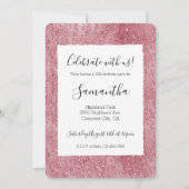 Rosa Glitzer Zebra Animal Print Einladung (Vorderseite)