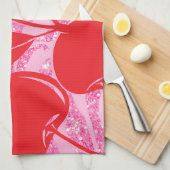 Rosa Glitzer Zebra Cherries Geschirrtuch (Viertel Falte)