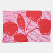 Rosa Glitzer Zebra Cherries Geschirrtuch (Horizontal)