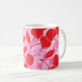 Rosa Glitzer Zebra Cherries Kaffeetasse (VorderseiteRechts)