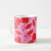 Rosa Glitzer Zebra Cherries Kaffeetasse (Vorderseite Links)