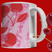 Rosa Glitzer Zebra Cherries Kaffeetasse