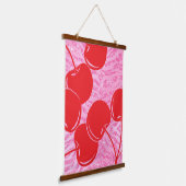 Rosa Glitzer Zebra Cherries Wandteppich Mit Holzrahmen (Gewinkelt)