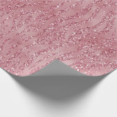 Rosa Glitzer Zebra Geschenkpapier (Ecke)