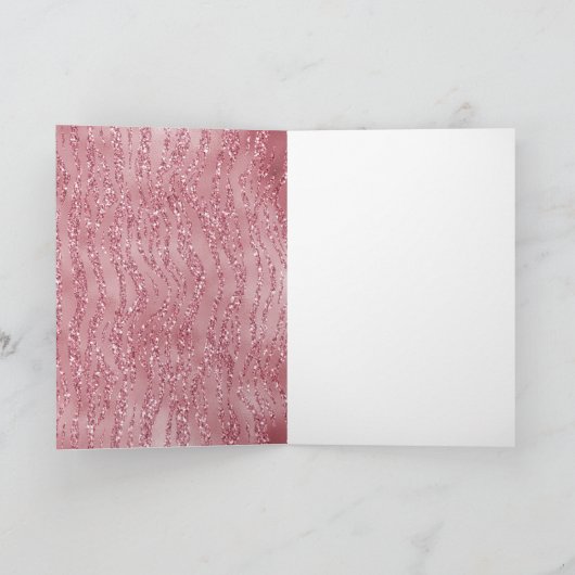 Rosa Glitzer Zebra Karte (Innenseite)