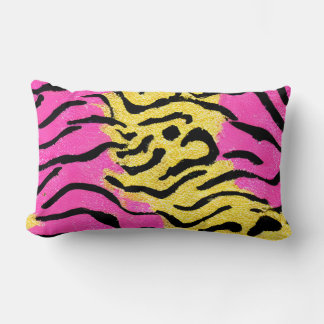 Rosa Glitzer Zebra Muster Lendenkissen