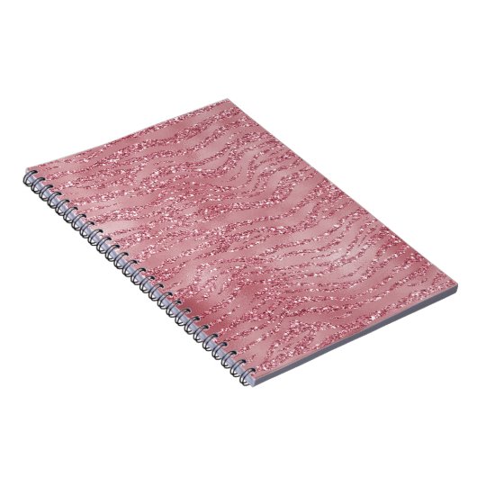Rosa Glitzer Zebra Notizblock (Rechte Seite)