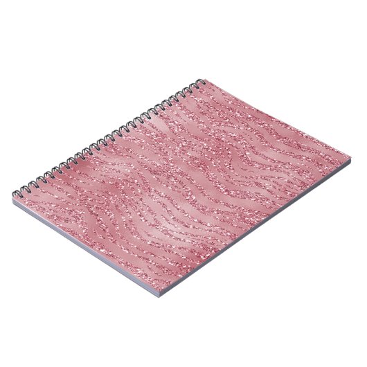 Rosa Glitzer Zebra Notizblock (Linke Seite)