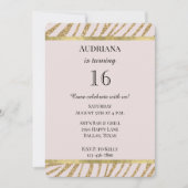 Rosa Glitzer Zebra Tier Geburtstag Einladung (Vorderseite)