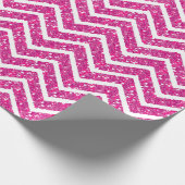 Rosa Glitzer Zickzack Geschenkpapier (Ecke)
