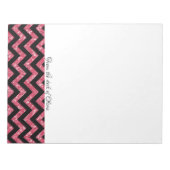 Rosa Glitzer Zickzack Notepad Notizblock (Vorderseite)
