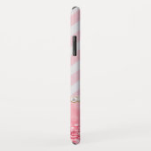 Rosa Glitzer, Zickzack Streifen Personalisiert Case-Mate iPhone Hülle (Hinten/Rechts)