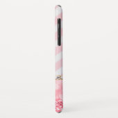 Rosa Glitzer, Zickzack Streifen Personalisiert Case-Mate iPhone Hülle (Hinten/Links)