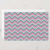 Rosa Glitzer ZigZag Muster Briefpapier (Vorne/Hinten)