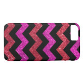 Rosa Glitzer Zigzag Muster Case-Mate iPhone Hülle (Rückseite (Horizontal))