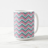 Rosa Glitzer ZigZag Muster Kaffeetasse (VorderseiteRechts)