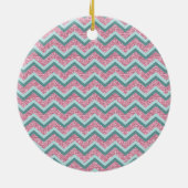 Rosa Glitzer ZigZag Muster Keramikornament (Hinten)