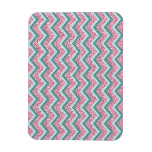 Rosa Glitzer ZigZag Muster Magnet