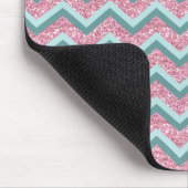 Rosa Glitzer ZigZag Muster Mousepad (Ecke)
