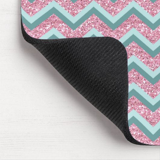 Rosa Glitzer ZigZag Muster Mousepad (Ecke)