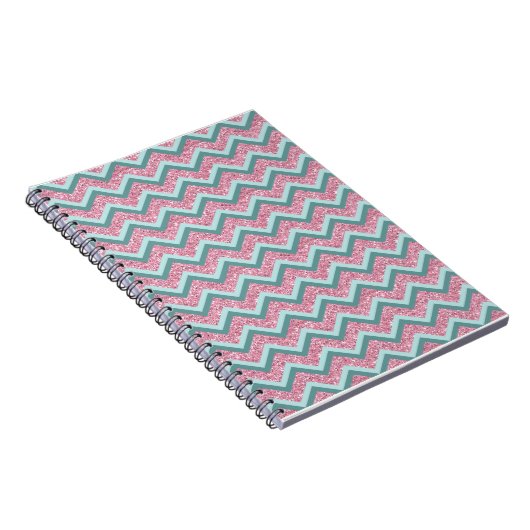 Rosa Glitzer ZigZag Muster Notizblock (Rechte Seite)