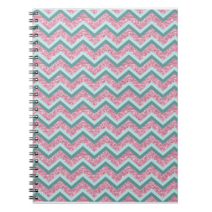 Rosa Glitzer ZigZag Muster Notizblock