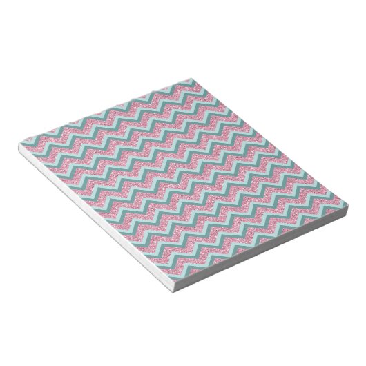 Rosa Glitzer ZigZag Muster Notizblock (angewinkelt)