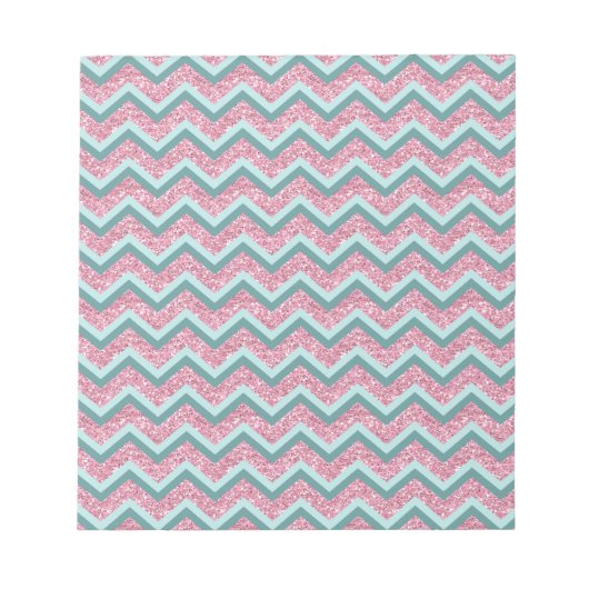 Rosa Glitzer ZigZag Muster Notizblock (Vorderseite)