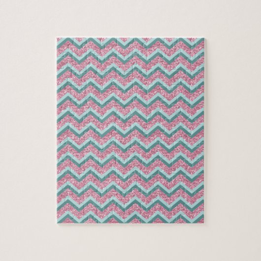 Rosa Glitzer ZigZag Muster Puzzle (Vertikal)
