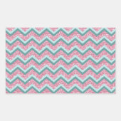 Rosa Glitzer ZigZag Muster Rechteckiger Aufkleber (Vorderseite)