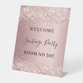 Rosa Glitzer - Zimmernummer Sockelschild (Vorderseite)