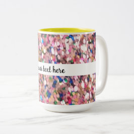 Rosa Glitzer Zweifarbige Tasse