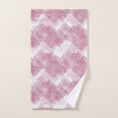 Rosa Glitzern auf Weiß. Badhandtuch Set (Handtuch)