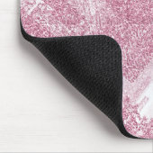 Rosa Glitzern auf Weiß. Mousepad (Ecke)