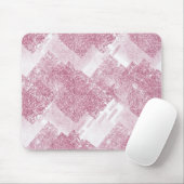 Rosa Glitzern auf Weiß. Mousepad (Mit Mouse)