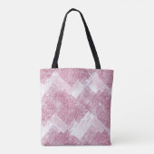 Rosa Glitzern auf Weiß. Tasche (Rückseite)