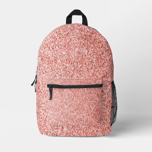 Rosa Glitzern Bedruckter Rucksack (Vorderseite)