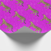 Rosa Glitzern Cheetah Geschenkpapier (Ecke)