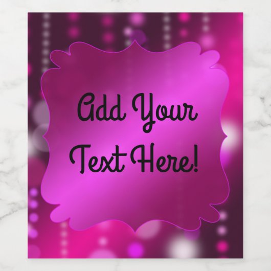 Rosa Glitzern Extravagante Weinmarken Sie anpassen Weinetikett (Einzelnes Label)