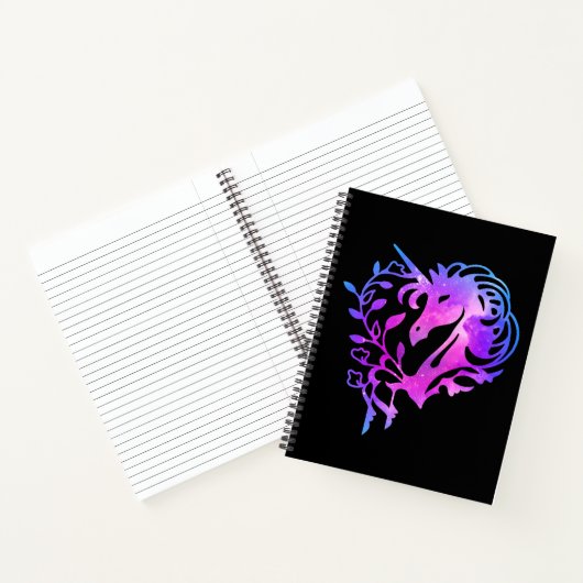 Rosa Glitzern Galaxy Unicorn-Notebook Notizblock (Innenseite)