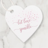 Rosa Glitzern Ließ Liebe Sparkle Wedding Vielen Da Geschenkanhänger (Vorderseite)