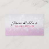 Rosa Glitzern Reiniger Reinigung Ladenservice Visitenkarte (Rückseite)