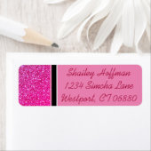 Rosa Glitzern Rücksendeadressen-Aufkleber (Insitu)