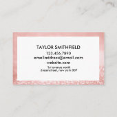Rosa Glitzern Seidenhaare und Makeup Trendy Visitenkarte (Rückseite)