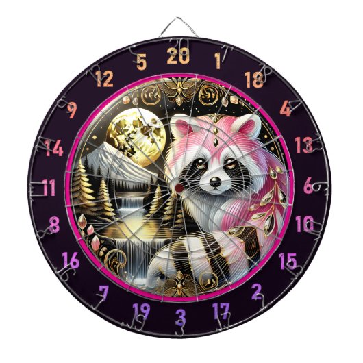 Rosa Glitzern unter dem Goldenen Mond Dartscheibe (vorne)